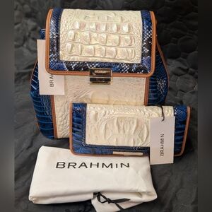 Brahmin Margo Crossbody and Ady Wallet in Milk Atlantica